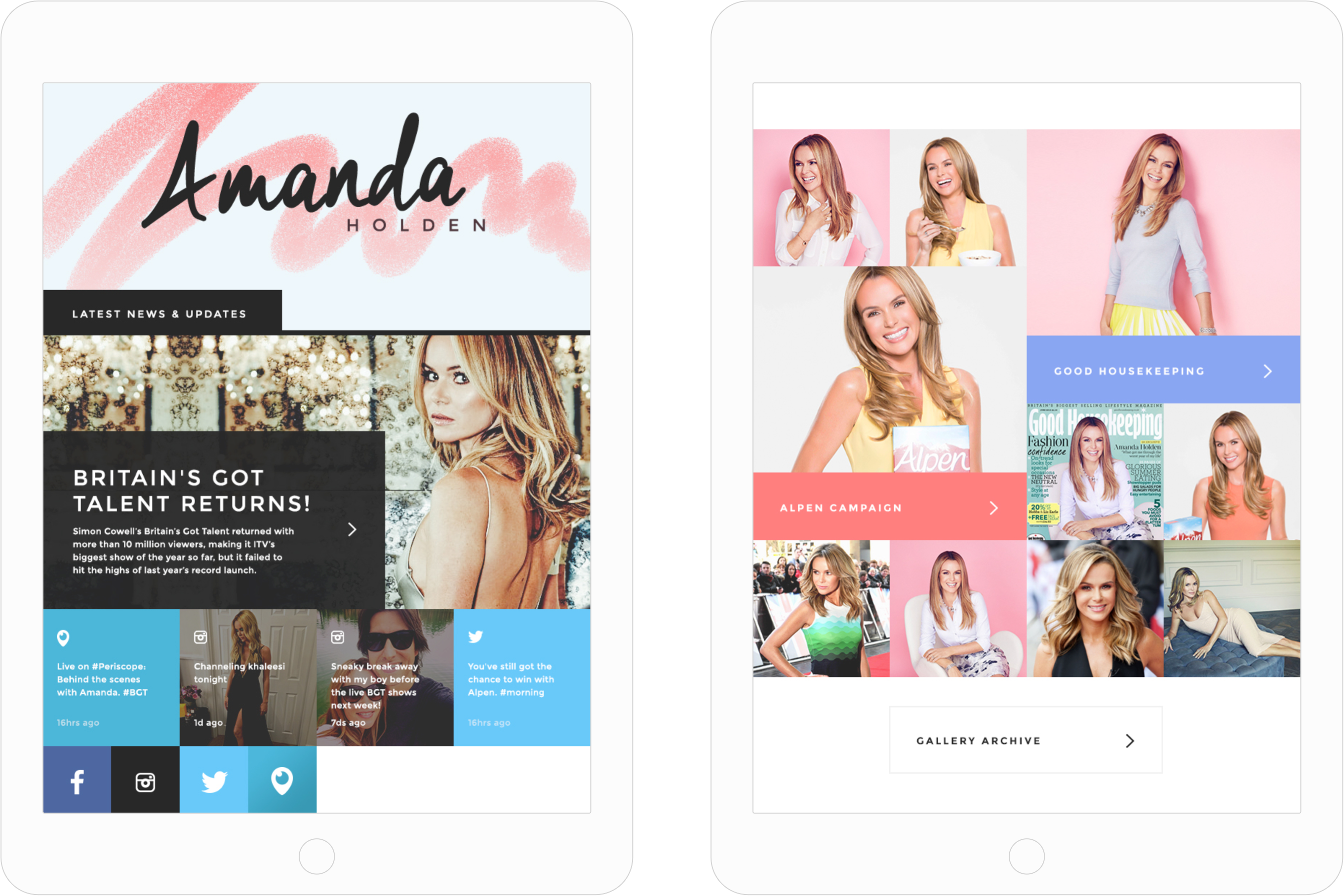 Responsive website for Amanda Holden