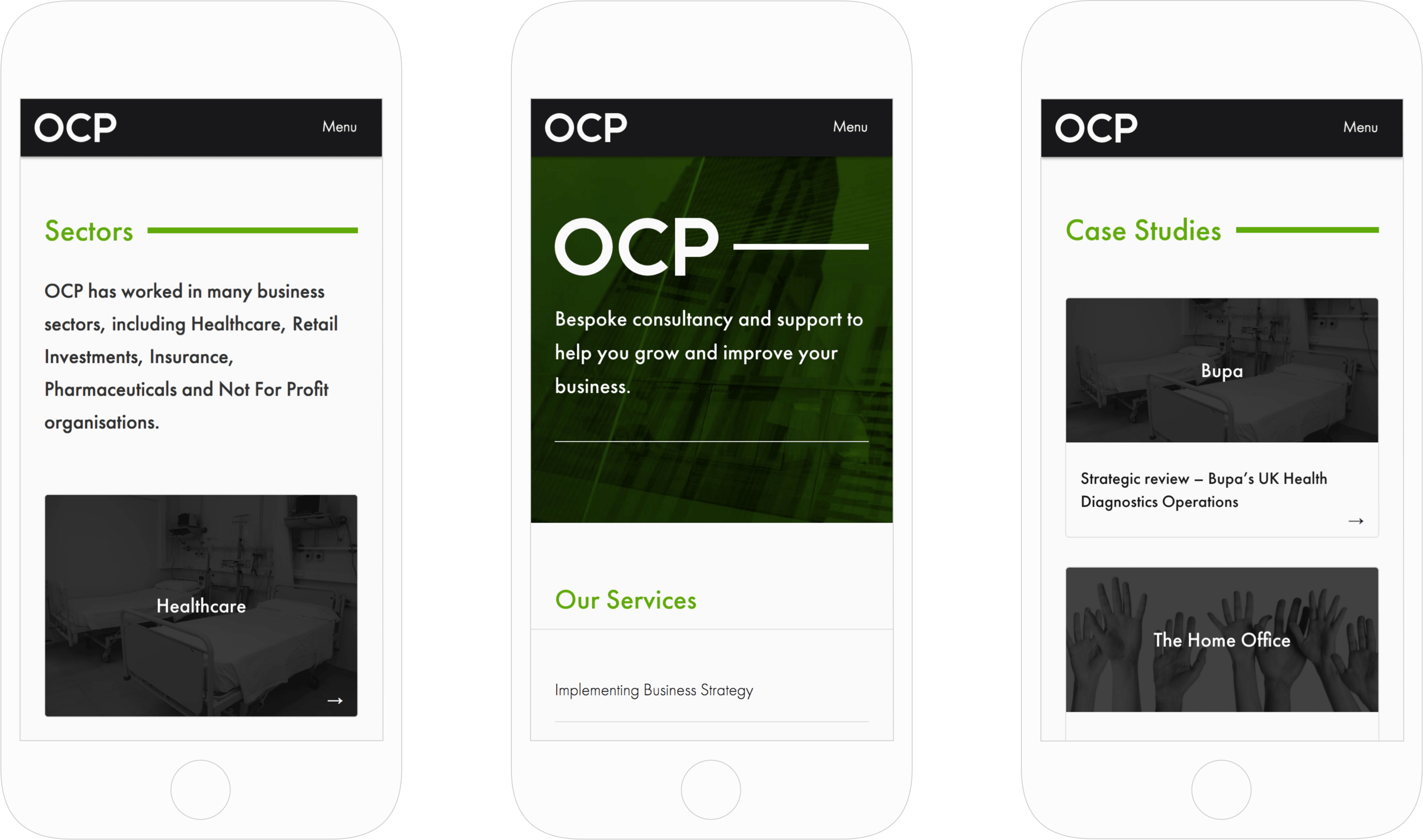 OCP website on mobile
